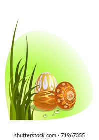 Easter eggs with ornament, vector illustration