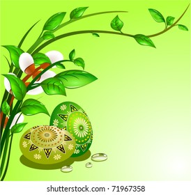 Easter eggs with ornament, vector illustration