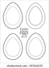 Easter eggs with ornaments. Set of Easter eggs. 