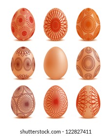 Easter eggs with ornaments vector illustration