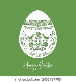 Easter Eggs ornament.Vector emplate for laser cutting, wood carving, paper cut and printing. Vector illustration.