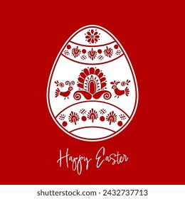 Huevos de Pascua ornament.Vector plantilla para el corte por láser, talla de madera, corte de papel e impresión. Ilustración vectorial.