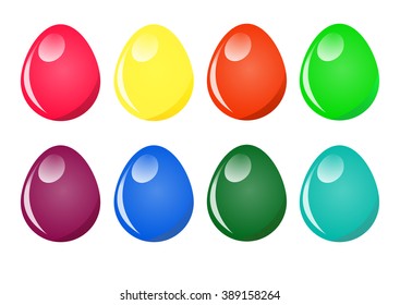 Easter eggs painted in different colors