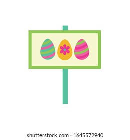 easter eggs painted in label flat style vector illustration design