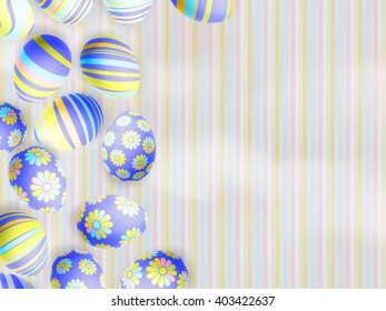 Easter eggs painted on a paper background. EPS 10 vector file included