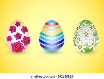 Easter eggs painted. Vector.