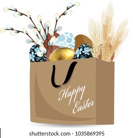 Easter eggs in a paper bag