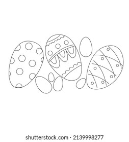 Easter eggs with paper cut style ornament isolated on white background. Fashion design. Vector illustration 