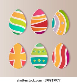 Easter eggs paper. A realistic vector image that simulates paper.