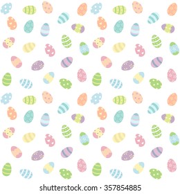 Easter eggs pastel background isolated on white