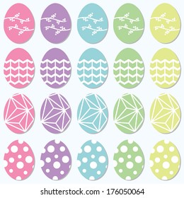 Easter Eggs in Pastel Colors