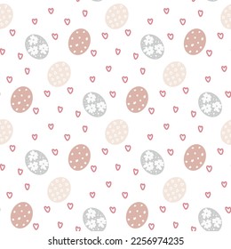 Easter eggs pastel seamless pattern. Happy Easter background. Festive print for textiles, packaging, wallpaper and design. Vector illustration