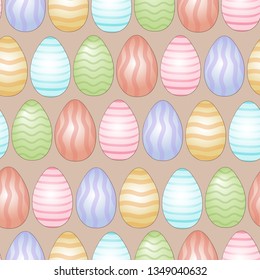 Easter eggs  pattern. Colorful holiday background. Beautiful Easter texture.