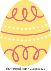 Easter Eggs with pattern. Design elements for holiday cards.Cartoon flat style Vector illustration.