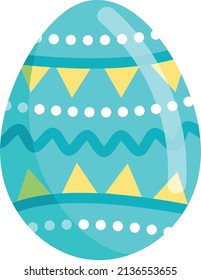 Easter Eggs with pattern. Design elements for holiday cards.Cartoon flat style Vector illustration.