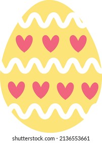 Easter Eggs with pattern. Design elements for holiday cards.Cartoon flat style Vector illustration.
