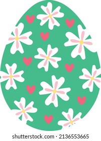 Easter Eggs with pattern. Design elements for holiday cards.Cartoon flat style Vector illustration.