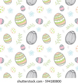 Easter eggs pattern seamless vector illustration background