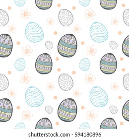 Easter eggs pattern seamless vector illustration background