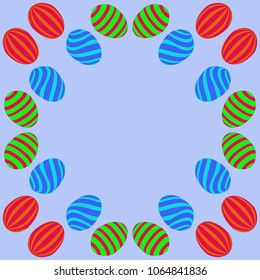 Easter eggs pattern, stripes, doodles.