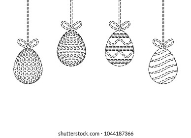 easter eggs pendant  vector iilustration