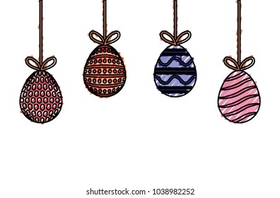  easter eggs pendant  vector illustration