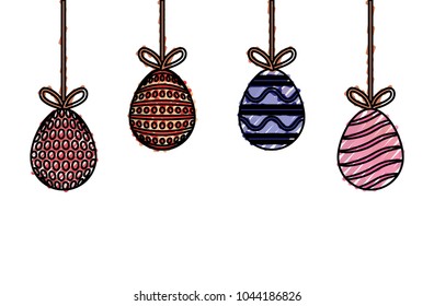  easter eggs pendant  vector illustration