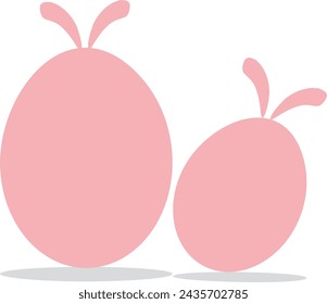Easter eggs pink bunny vector 04