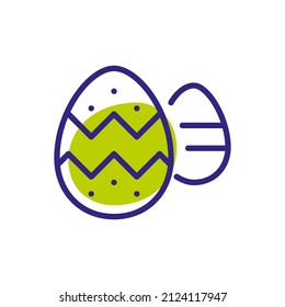 Easter eggs. Pixel perfect, editable stroke color icon