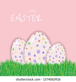 Easter eggs postcard, banner for Easter