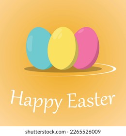 Easter eggs postcard. Vector festive illustration. Happy Easter illustration.