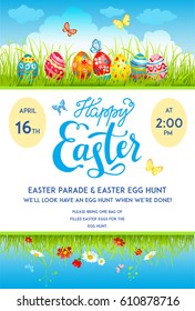 Easter eggs poster template