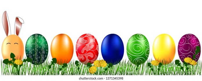 Easter eggs with a rabbit