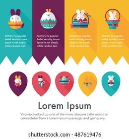 Easter eggs and rabbit icons  set