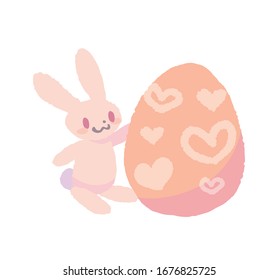 Easter eggs and rabbit illustration