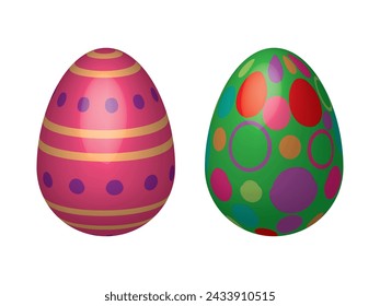 Easter Eggs with Realistic ornament pattern, celebration holiday Easter with hunt colorful bright eggs