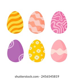 Easter Eggs with Realistic ornament pattern