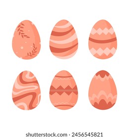 Easter Eggs with Realistic ornament pattern