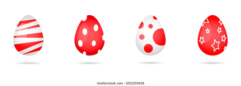 Easter eggs red vector set