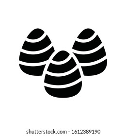 Easter eggs related sweets and candy  vector in solid design