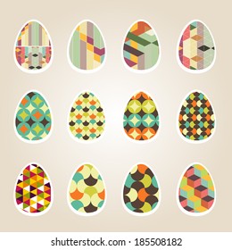 Easter eggs retro pattern vector