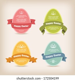 Easter eggs with ribbon