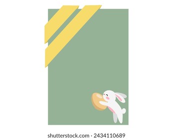 Easter Eggs Ribbon Frame Background