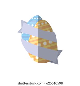 easter eggs ribbon wrapped decoration shadow