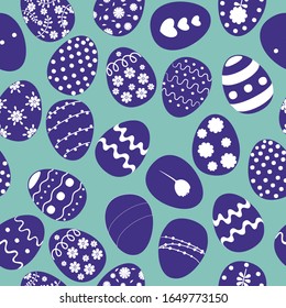 Easter eggs, seamless background, pattern. Vector illustration.