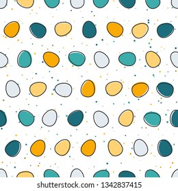 Easter eggs seamless background. Vector pattern.