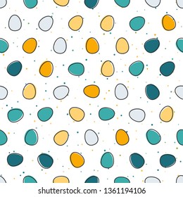 Easter eggs seamless background. Vector pattern.