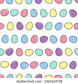 Easter eggs seamless background. Vector pattern.