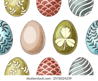 Easter eggs seamless colorful pattern