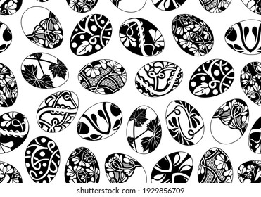 Easter eggs seamless illustration isolated on white